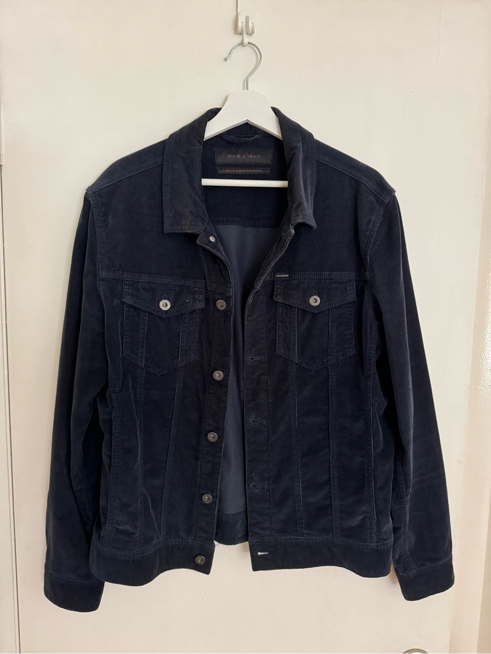 Zara Men's Navy Corduroy Shirt Jacket